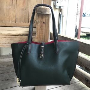 Tutilo Army Green Tote with Red Lining